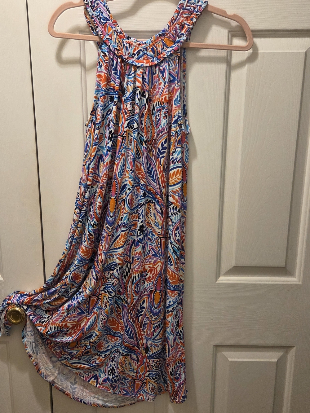 Cupio Multicolor Paisley midi dress in Orange, Blue & Purple